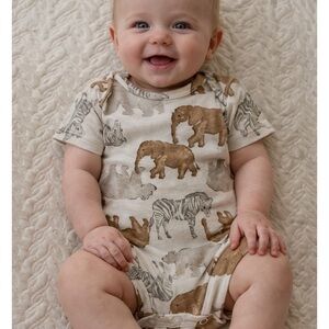 Carter's Beige and Gray Baby Onesie